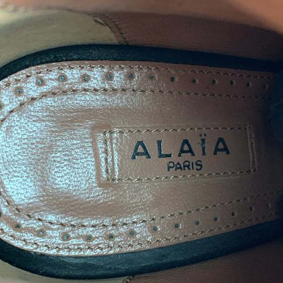 ALAIA Black Leather Studded Suede Back Zip Boots - Picture 6 of 7